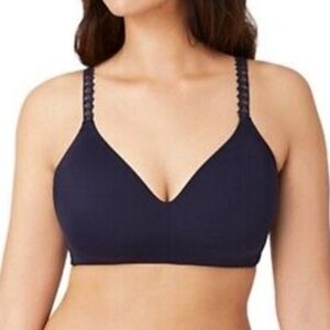 Wacoal Level Up Chantilly Lace Wire Free Bra sz40C Navy  Bin8